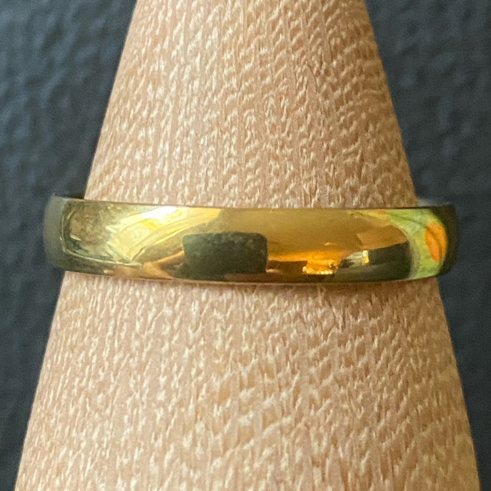 Stainless Steel Gold Tone Band Ring